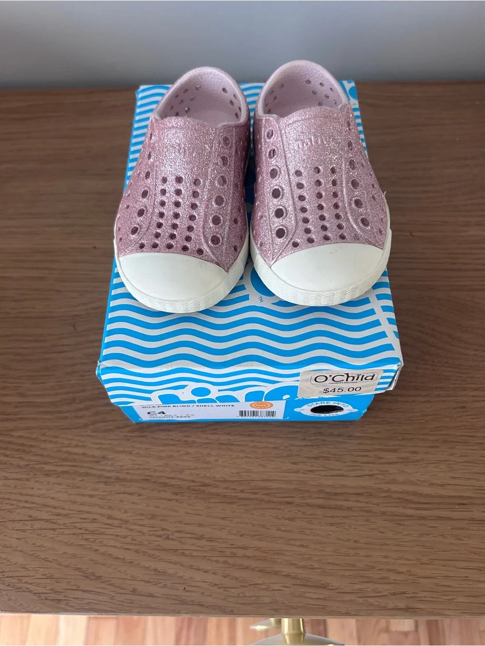 Kids' Pink Glitter Native Jefferson Shoes